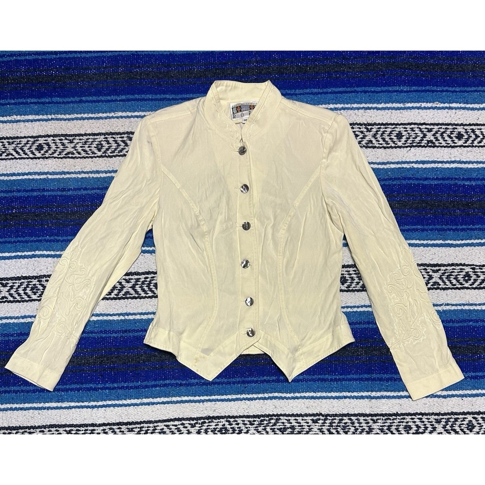 Vintage 90s Ropa Hairston Robertson Womens Medium Button Up Blouse Made USA